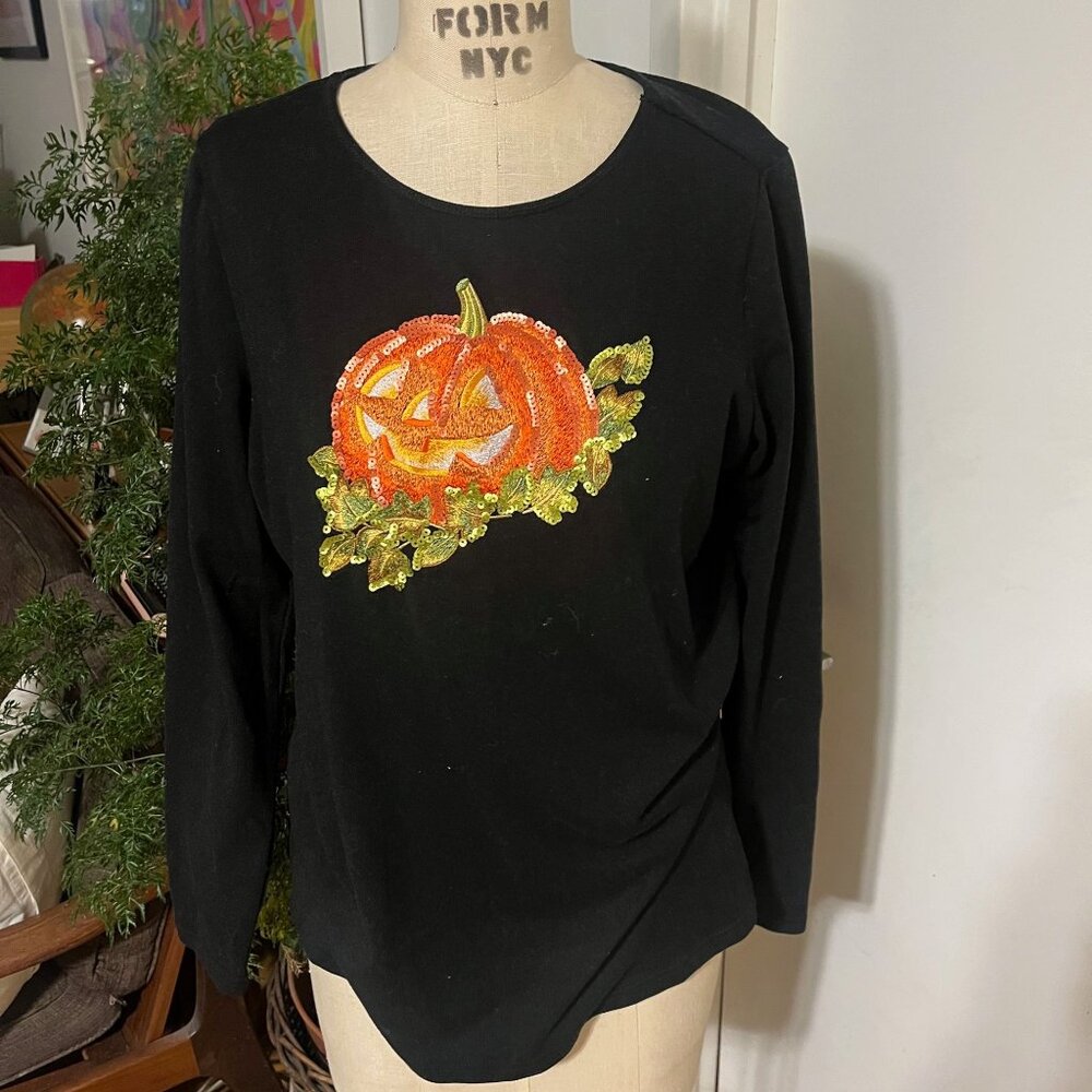 Vintage Quacker Factory Halloween Pumpkin Shirt Size‎ Medium